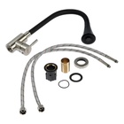 Смеситель для кухни ZEIN Z3425, силиконовый излив, картридж 35 мм, нерж. сталь, черный/сатин - Фото 10