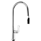 Смеситель для кухни ZEIN Z3784, однорычажный, вытяжной излив, аэратор 2 режима, хром - Фото 4