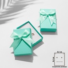 Коробочка подарочная под набор «Тиффани» с крупным бантом, 5×8×2,5, цвет тиффани (6 шт) - фото 808935643