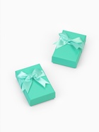 Коробочка подарочная под набор «Тиффани» с крупным бантом, 5×8×2,5, цвет тиффани (6 шт) - фото 808935641