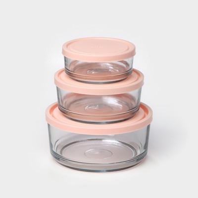 Набор стеклянных форм для хранения продуктов ABAN, 3 шт.