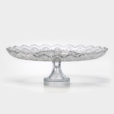 Ваза - менажница стеклянная на ножке MEY-JI, 36×23 см