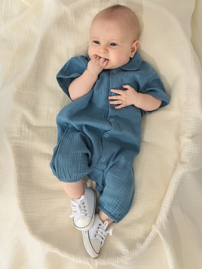 Комбинезон «Крошка Я. Муслин», рост 86-92 см, синяя