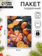 Пакет подарочный новогодний «Аромат праздника», полиэтиленовый с вырубной ручкой, гл 40×31 см - Фото 1