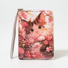 Кошелёк детский Выбражулька «Кот в цветочках», на молнии, разноцветный - фото 65426701