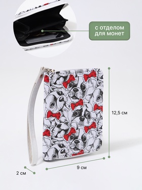 Кошелёк детский на молнии «Выбражулька», белый, красный