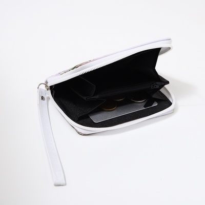 Кошелёк женский на молнии с ремешком, разноцветный