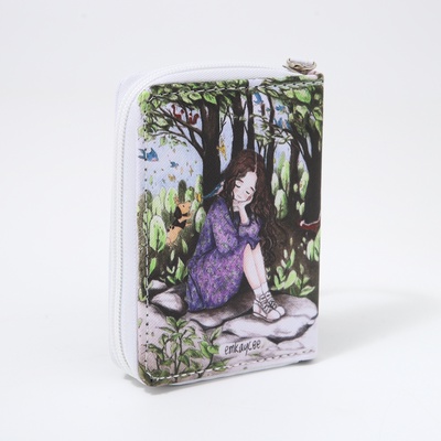 Кошелёк женский на молнии с ремешком, разноцветный