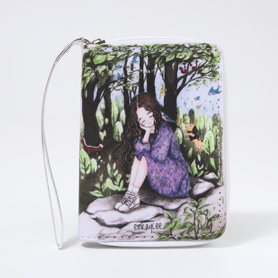 Кошелёк женский на молнии с ремешком, разноцветный