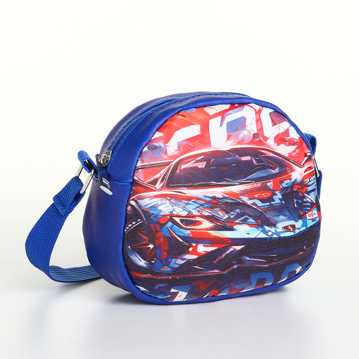 Сумка детская «Тачка», на молнии, синяя - Фото 1