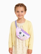 Сумка поясная детская для девочки на молнии, сиреневая - фото 58007935