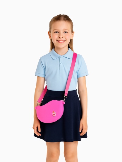 Сумка детская для девочки на молнии, малиновая