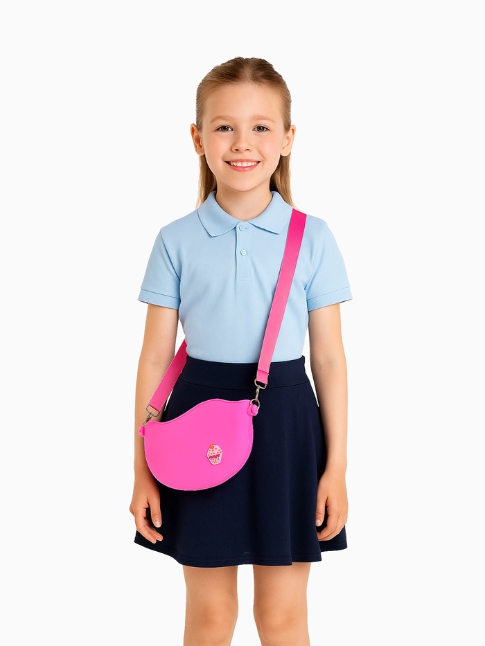 Сумка детская для девочки на молнии, малиновая - Фото 1