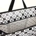 Сумка хозяйственная на молнии, 54 л, 60×20×45 см, чёрная/белая - Фото 4