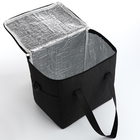 Термосумка на молнии, объём 10 л, наружный карман, чёрная - Фото 3