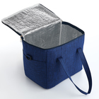 Термосумка на молнии, наружный карман, 10 л, цвет синий - Фото 3