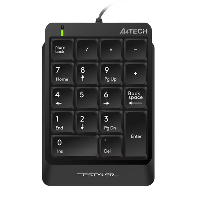 Числовой блок A4Tech Fstyler FK13P, чёрный, USB, slim, для ноутбука