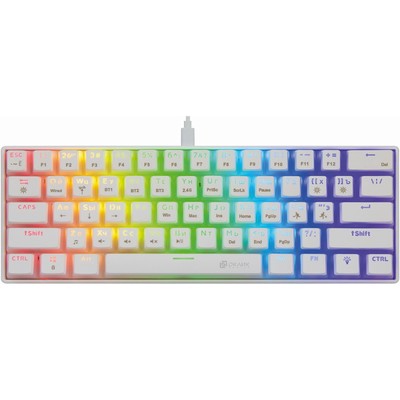 Клавиатура Oklick K763W, механическая, USB, беспроводная, BT/Radio, Multimedia, игровая, подсветка, белая