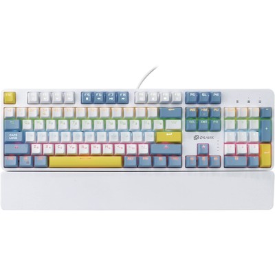Клавиатура Oklick K951X, механическая, USB, Multimedia, подсветка, подставка для запястий, белая