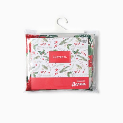 Скатерть новогодняя «Доляна» Christmas flowers, размер 145×110 см