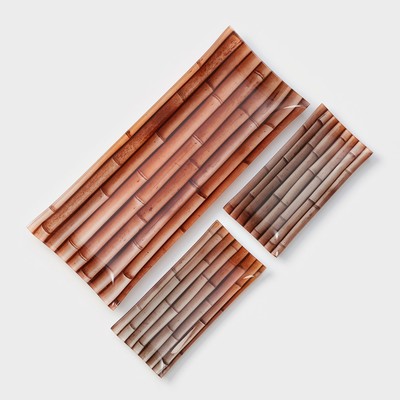 Набор стеклянных блюд «Бамбук золотой», 35,5×14×2 см, 18,5×8,5×1,5 см