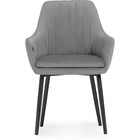 Стул на металлокаркасе Райнер MR -11 металл/велюр, черный/серый 57x57x86 см 10509994