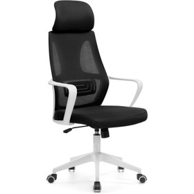 Компьютерное кресло Golem пластик/ткань/сетка, белый/черный 68x63x112 см