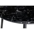 Стол стеклянный Кловис вставка стекло, металл, черный мрамор/черный 100x100x76 см - Фото 3