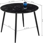 Стол стеклянный Кловис вставка стекло, металл, черный мрамор/черный 100x100x76 см - Фото 4