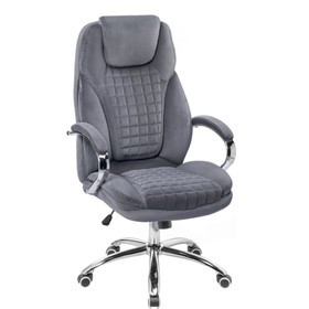 Кресло для руководителя Herd металл/велюр, хром/темно-серый 68x73x117 см