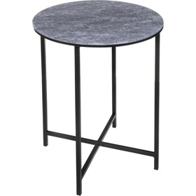 Журнальный стол Волопас металл, серый мрамор/черный 48x48x60 см