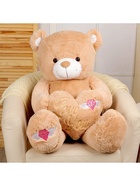 Мягкая игрушка «Медведь» с сердцем, 115 см, цвет бежевый - Фото 2