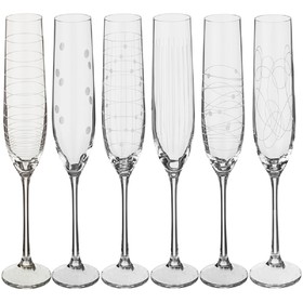 Набор бокалов для шампанского Crystalex «Виола», 190 мл, 6 шт