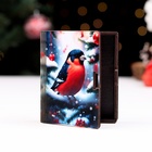 Деревянный конверт для денег № 1 "Снегирь на елке", 9,8х8,5х2 см (комплект 2 шт) - фото 25285304