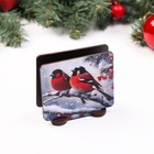 Салфетница №3 "Снегири", квадратная (комплект 2 шт) - фото 25285364