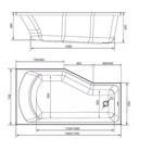 Ванна акриловая 1MarKa CONVEY, 170х75 см, левая, без каркаса и панели - Фото 4