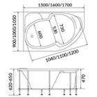 Ванна акриловая 1MarKa DIANA, 160х100 см, левая, без каркаса и панели - Фото 5