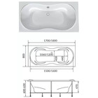 Ванна акриловая 1MarKa DINAMIKA/AVERS, 170×80 см, без каркаса и панели - Фото 4