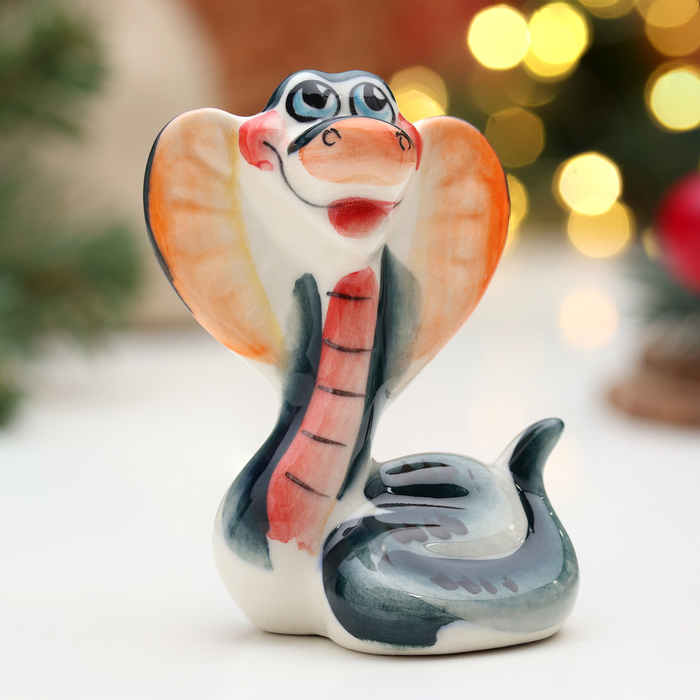 Сувенир "Змея Маня", гжель, цвет, 8,5 см - Фото 1