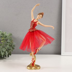 Сувенир полистоун "Балерина в красном" 15х6,5х31,5 см