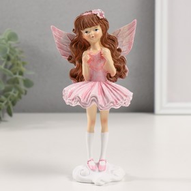 Сувенир полистоун "Девочка-ангел в розовом с сердечком" 8,5х6,5х16,5 см