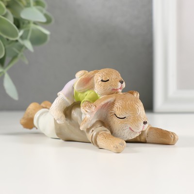Фигурка полистоун «Милые зайки спят», 12×5×4.5 см