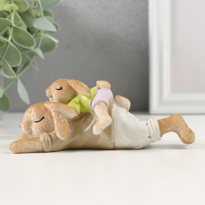 Фигурка полистоун «Милые зайки спят», 12×5×4.5 см