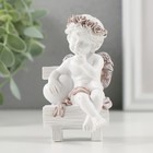 Фигурка полистоун «Милый ангелочек на скамье с сердцем», кофейный венок, 5×5×9 см - Фото 1