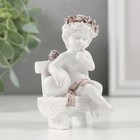 Фигурка полистоун «Милый ангелочек на скамье с сердцем», кофейный венок, 5×5×9 см - Фото 2