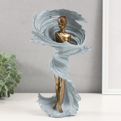 Фигура полистоун «Золотая девушка в вихре», 17×9×27.5 см