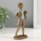 Фигурка полистоун «Мальчик со своими любимцами - щенками», 7.5×4.5×16.5 см - Фото 2