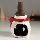Подсвечник керамика на 1 свечу "Пухлый снеговичок со звёздочками" 8,9х10,2х16,3 см - Фото 3