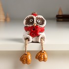 Сувенир керамика "Совенок в красном шарфе с висячими ножками" 7,2х7,3х8 см - фото 307161886