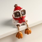 Сувенир керамика "Совенок в красном шарфе с висячими ножками" 7,2х7,3х8 см - фото 24716586